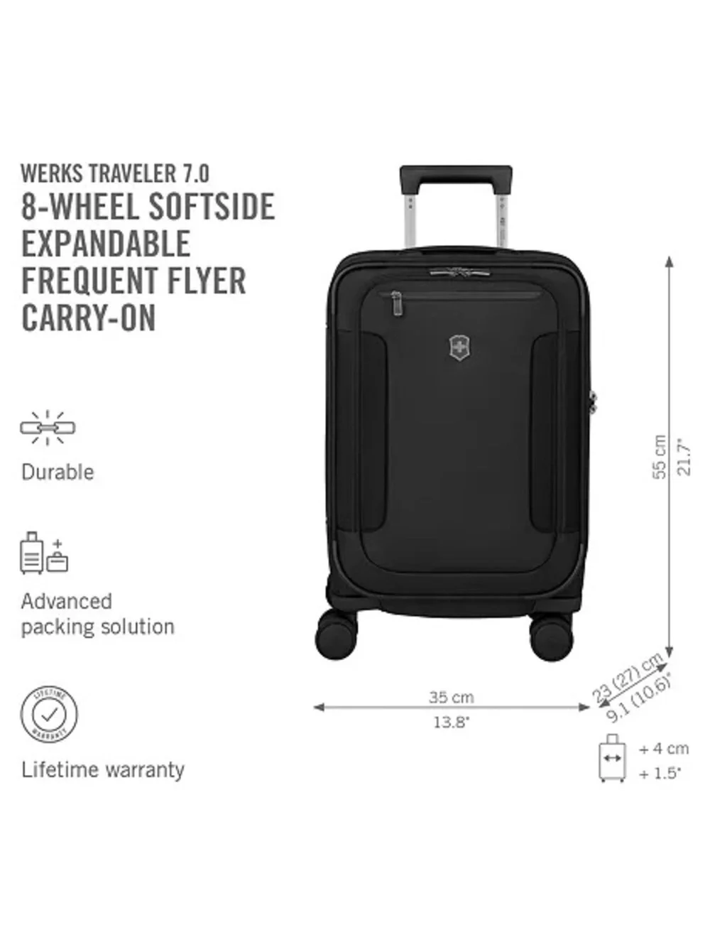 Victorinox Werks Traveler 7.0 Frequent Flyer Carry-On Spinner Upright 🕴🏖
